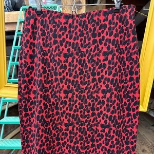 Banana Republic red leopard print pencil skirt - NWT - size 8